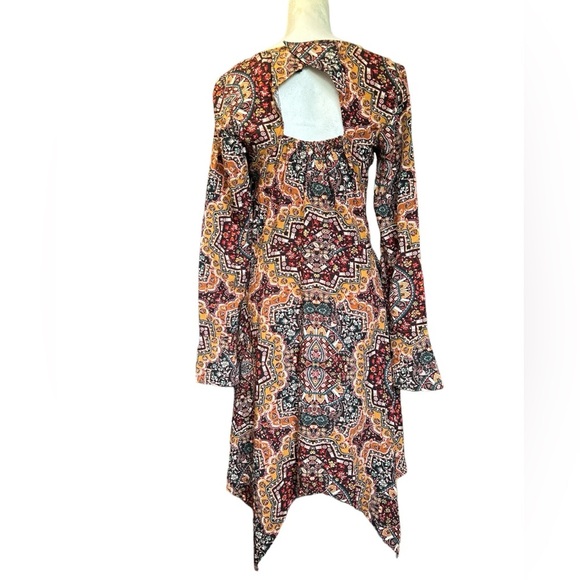 WRANGLER RETRO BELL SLEEVE HANDKERCHIEF HEM DRESS WESTERN SIZE SMALL - Picture 1 of 4